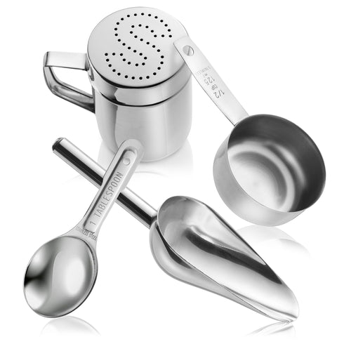Stainless Steel Popcorn Machine Accessories, 4-Piece Set